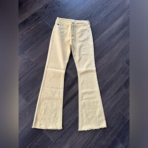 NWT KAN KAN Yellow Flared Women Jeans sz. 5/26